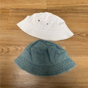 White and Blue Bucket Hats